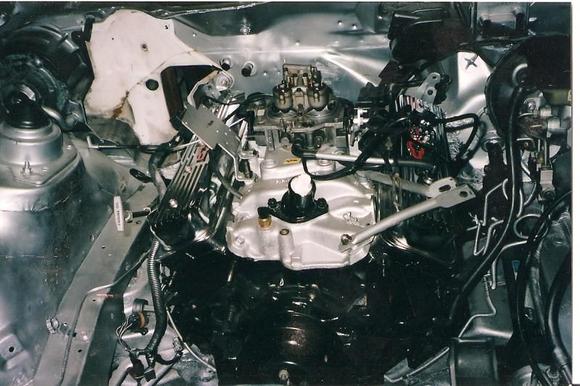 old pulleys no good need to find new one's. Remember this motor came out of a truck. As you can see air box has been cut down.