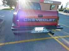 Purple "Chevrolet" and smoked taillights