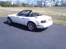 Miata left side after swap original front springs un cut moved to rear nice ride height