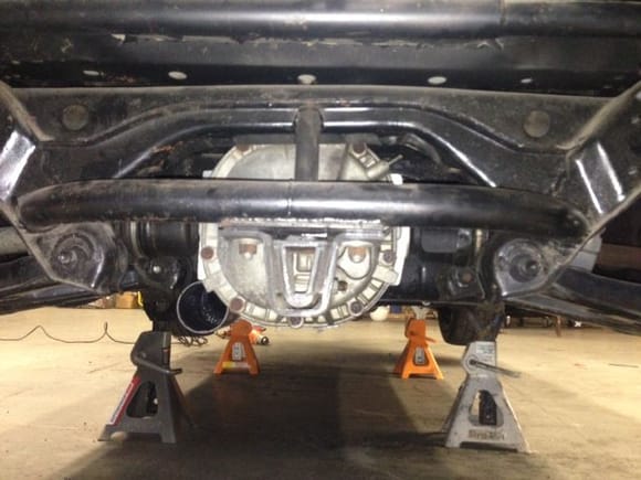 Ford 8.8 aluminum IRS rear with Eaton True Trac differential.