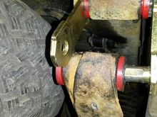 annnd it fought me being installed too at this point i thought i had it noooope it shoved the inner bushing out an i had to start all over taking the shackle out an reinstalling the bushing after trimming a small bit of damage to the bushing off