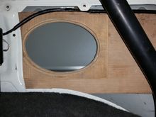 RH rear speaker support installed