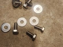 When i took the gas tank out it only had 3 of the 6 bolts holding it up. Instead of mox matching i bought new stainless bolts and washers for it. The factory thread for these is M8x1.25