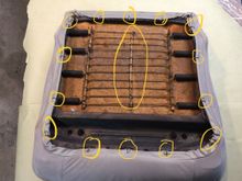 Everywhere i’ve circled in yellow is a new hog ring and listing wire.