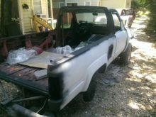 and the backside.   Yup...all of that happening in the same gravel drive as the rest of the work