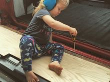 Here's a photo of our 2 year old helping me with the reconstruction of the 4Runner...we're trying to design it for family friendly adventures this time.