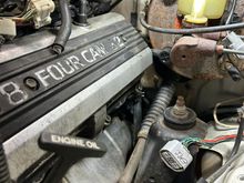 driver side to firewall/master cylinder.