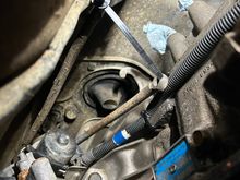 underside of stock shifter boot location