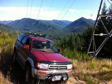 Wheeling the power-line roads.