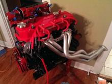 quick mock up of how the exhaust would look on the finished longblock