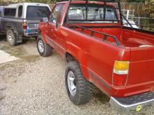 My truck with my grandpas truck in front