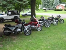 All The motor Cycles...Except one is missing....