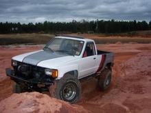 i just bought this truck so testing it out in the mud pits by our house