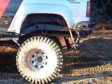 a close up of the tera shackles extended.