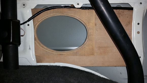 RH rear speaker support installed