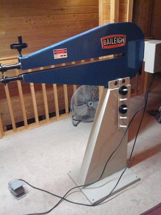 Hello to the new! This new machine has a 36" throat compared to the old one being 18" so making door panels is a dream compared to before!