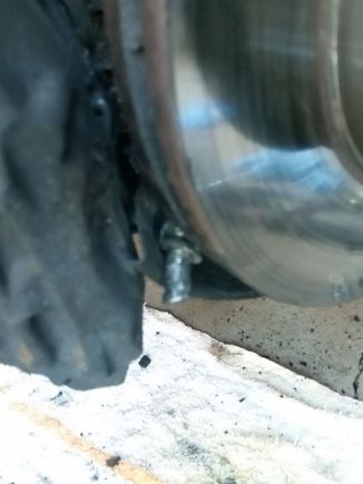 Her husband attempted a brake job, forgot to torque a few things.  A bolt got jammed between the caliper and rotor