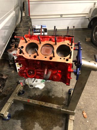 Almost done putting the 3.4 back together. Put some LCE head studs in and got mls head gasket for it. 