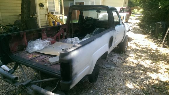 and the backside.   Yup...all of that happening in the same gravel drive as the rest of the work