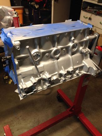 Painted high temp silver figured could spot leaks easier this way plus has to be good for atleast an extra 5 horsepower lol