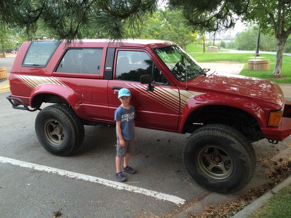 Axel posing for scale