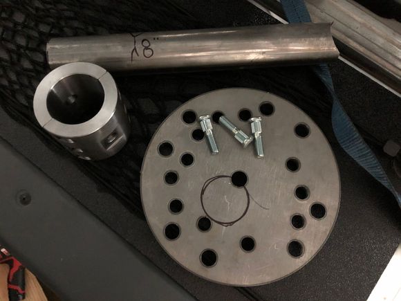 the parts i used minus these lug studs, they were too small so i used 1/2" bolts instead 