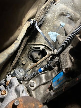 underside of stock shifter boot location