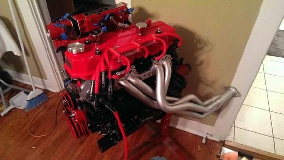 quick mock up of how the exhaust would look on the finished longblock