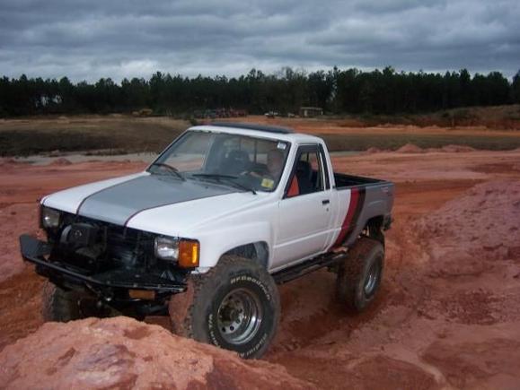 i just bought this truck so testing it out in the mud pits by our house