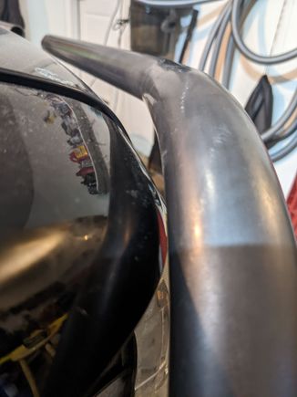 Here you can see how the hood will hit with the bars this low, I had to go back through and weld the pieces I cut off back on eventually
