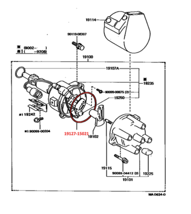 Exploded view of the distributor