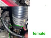 Unconnected wire behind and below (LHD) passenger side headlight