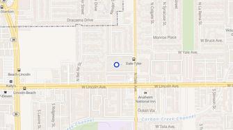 Map for Lindale Villa Apartments - Anaheim, CA