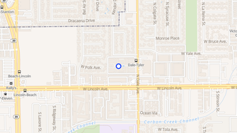 Map for Lindale Villa Apartments - Anaheim, CA