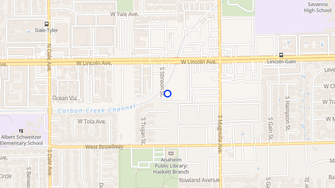 Map for Palm West Apartments - Anaheim, CA